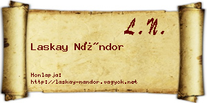 Laskay Nándor névjegykártya